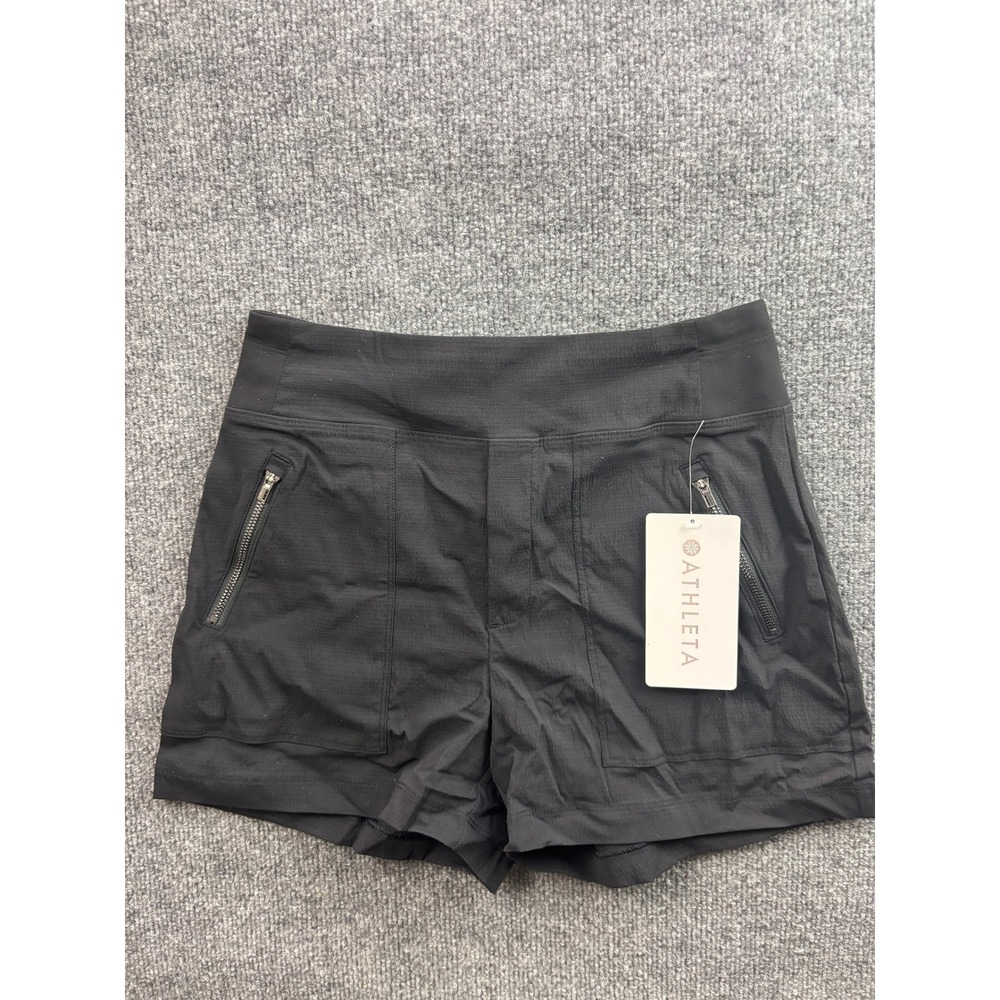 Athleta Trekkie North Short Women Size 0 Black Hiking Activewear Zipper Pockets